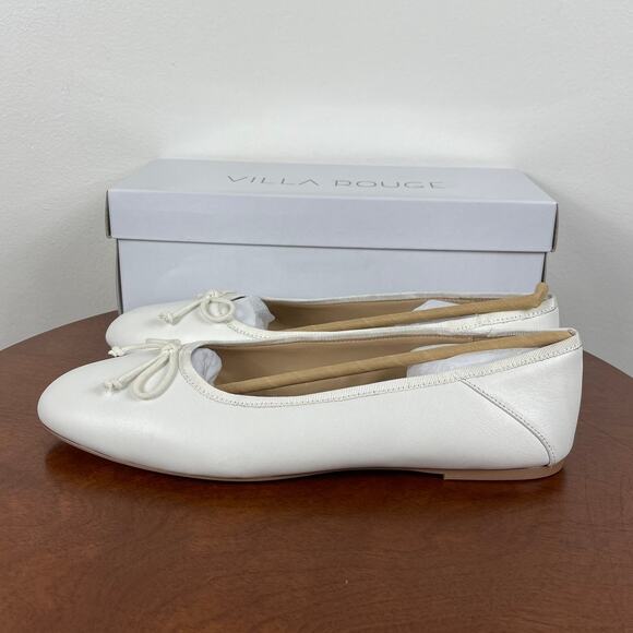 New Villa Rouge Forrest Ballerina Flats in White Leather Women's Size 10 - Picture 4 of 9